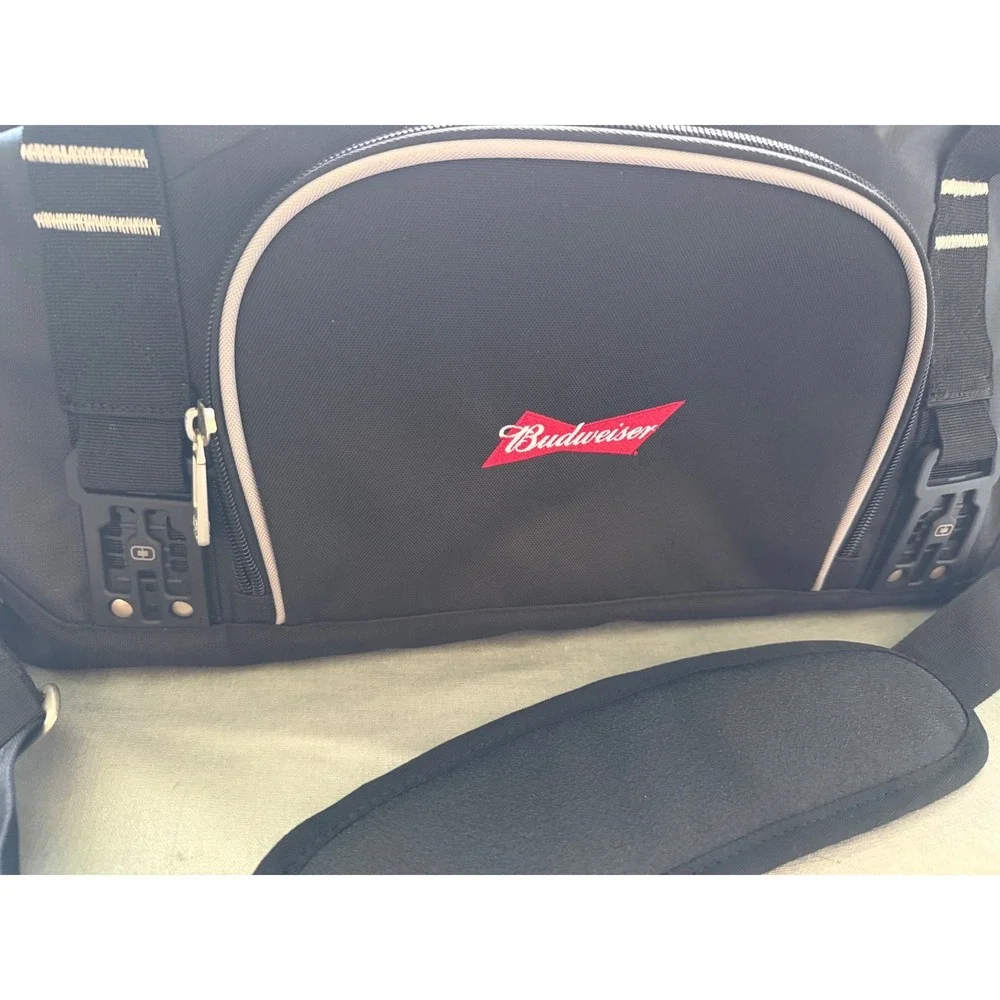 Ogio Budweiser Black Duffel Bag Travel Gym Gear Bag with Shoe Pocket Ripstop